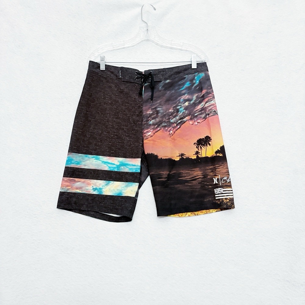 Hurley Board Shorts Mens 30 Multicolor Clark Little Phantom Drawstring Pockets